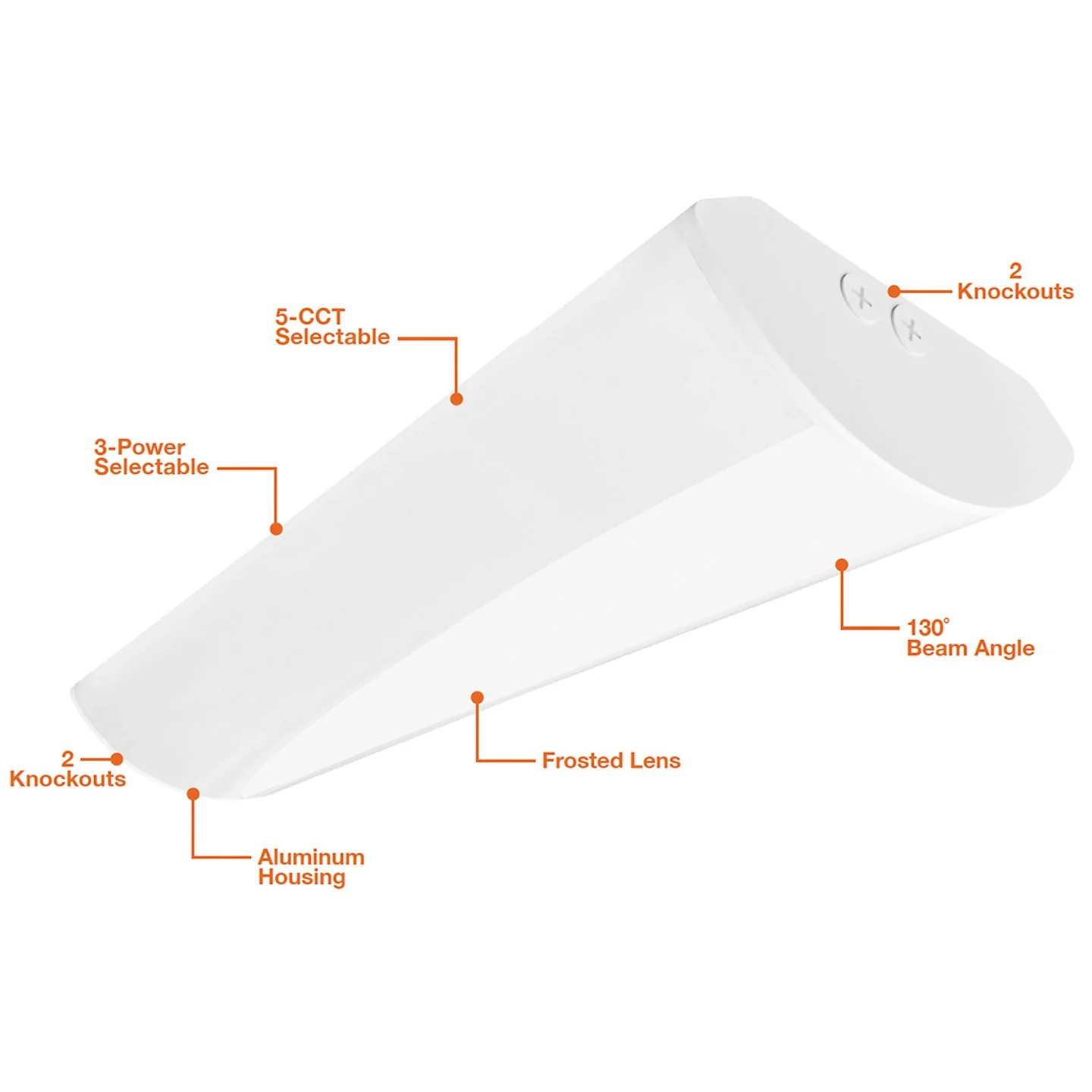 10" X 4FT LED Frosted Wrap Light, 6500 Lumen Max, Wattage and CCT Selectable, 120-277V - Image 2