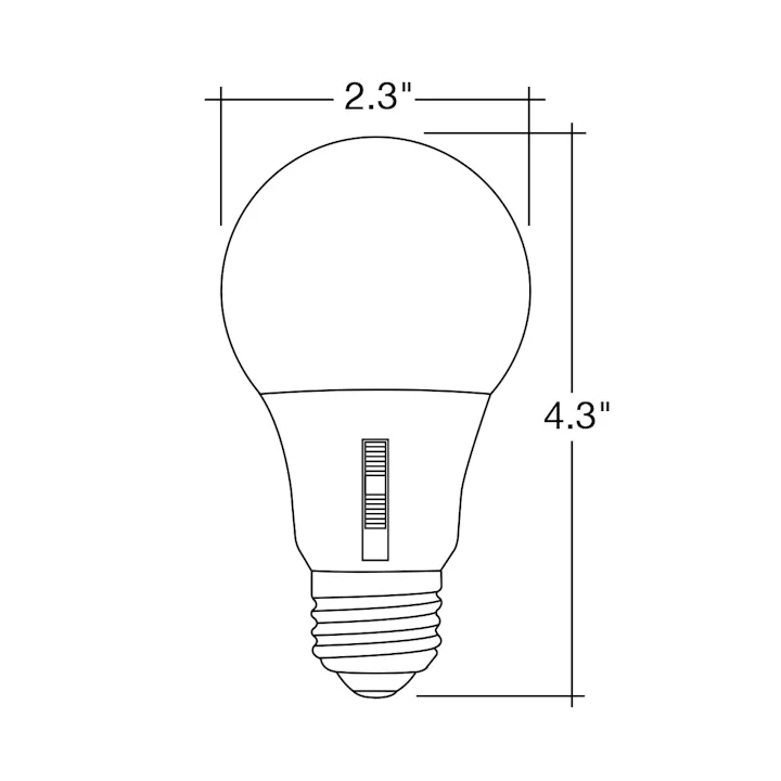 10PK A Bulb Series: 5-CCT LED, A19 60W Equivalent, 9W, 120V - Image 2
