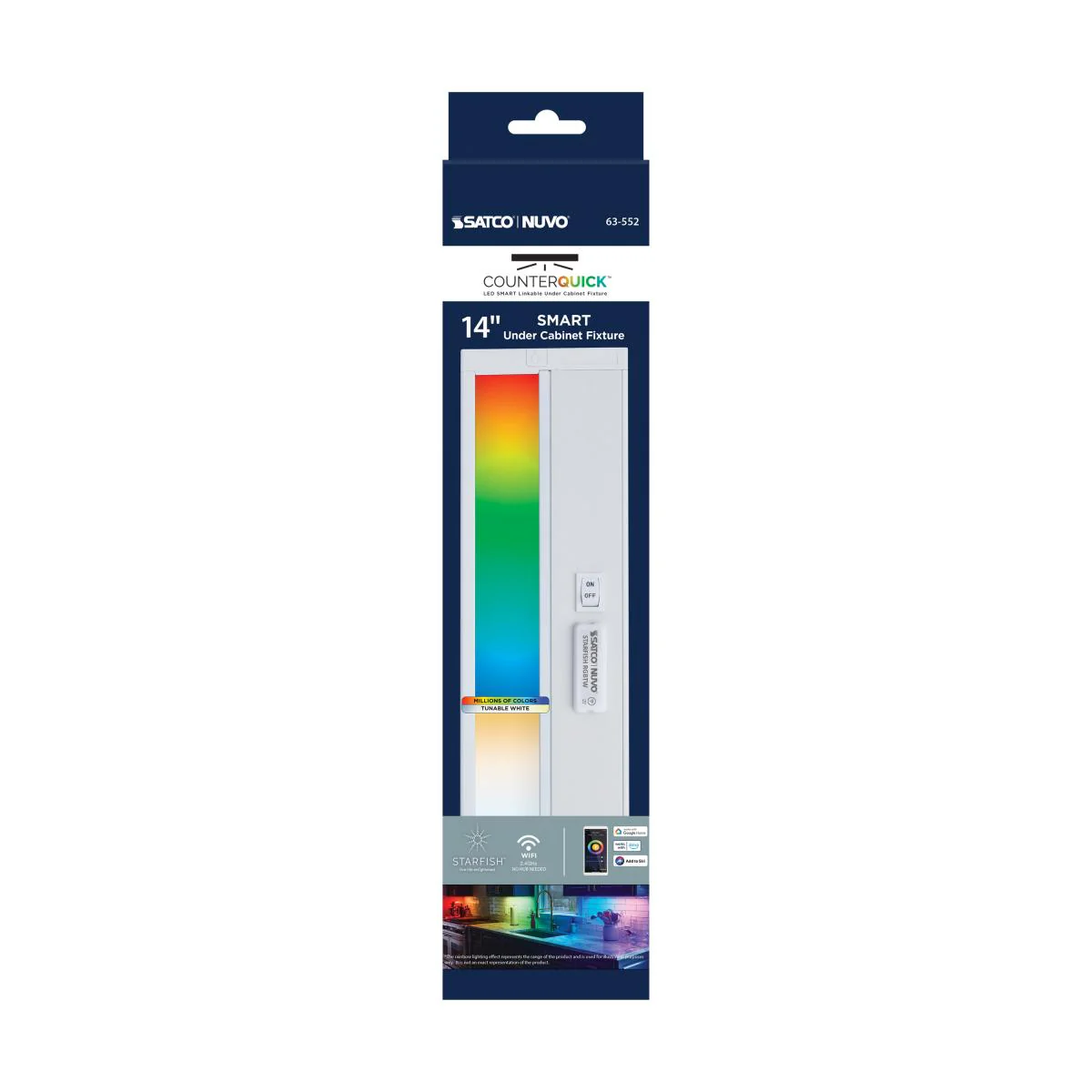 14 Inch LED Under Cabinet Light, SMART Starfish, RGB and Tunable White, White Finish - Image 17