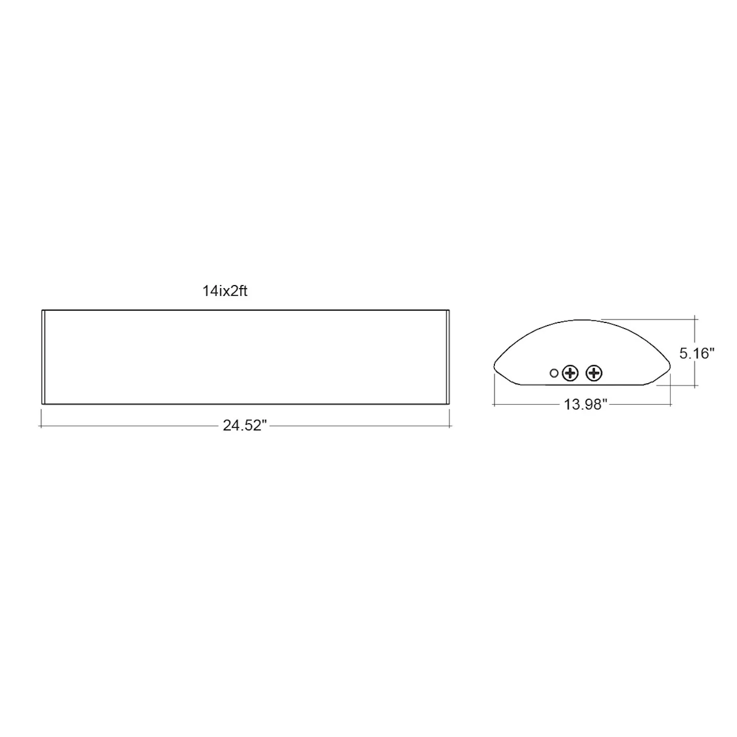 14" X 2FT LED Frosted Wrap Light, 3250 Lumen Max, Wattage and CCT Selectable, 120-277V - Image 3