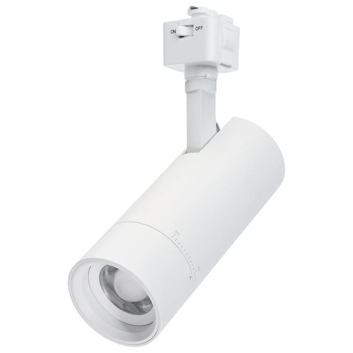 15 Watt LED Track Head; Juno; 20 to 50 Degree Adjustable Beam Spread; CCT Selectable; Matte White or Black Finish