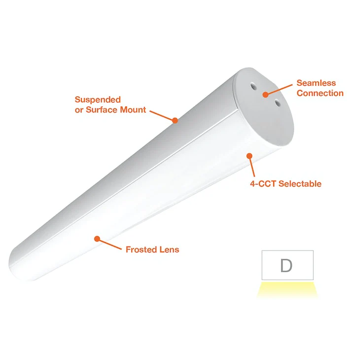 2' Architectural Tubular Linear Fixture, 20W, 2300 Lumens, CCT Selectable, 120-277V - Image 2