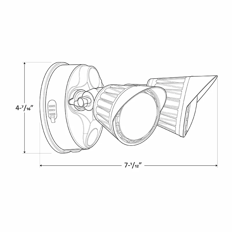 2 Head LED Dimmable Security Light, 1900 Lumens, 20 watt, 120V, CCT Selectable, Bronze or White Finish - Image 6
