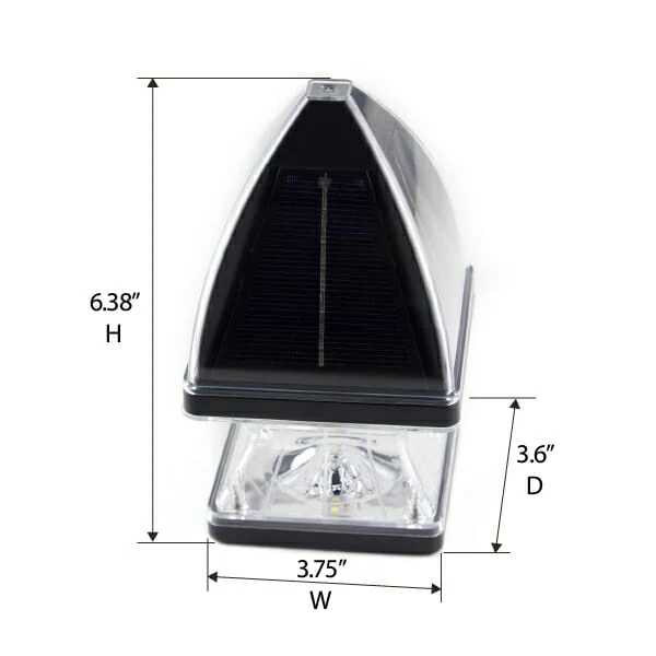 2 Pack LED Gothic Solar Post Cap Light, 40 Lumens, 2.65W, 3.2V, CCT Selectable 3100K/6000K, Black or White Finish - Image 12