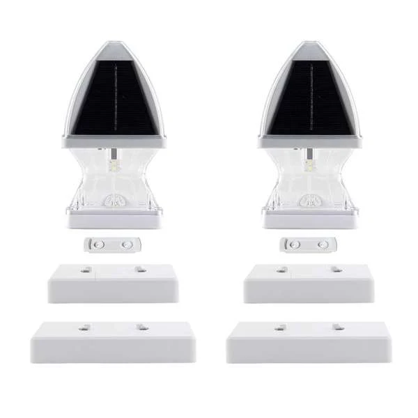 2 Pack LED Gothic Solar Post Cap Light, 40 Lumens, 2.65W, 3.2V, CCT Selectable 3100K/6000K, Black or White Finish - Image 2