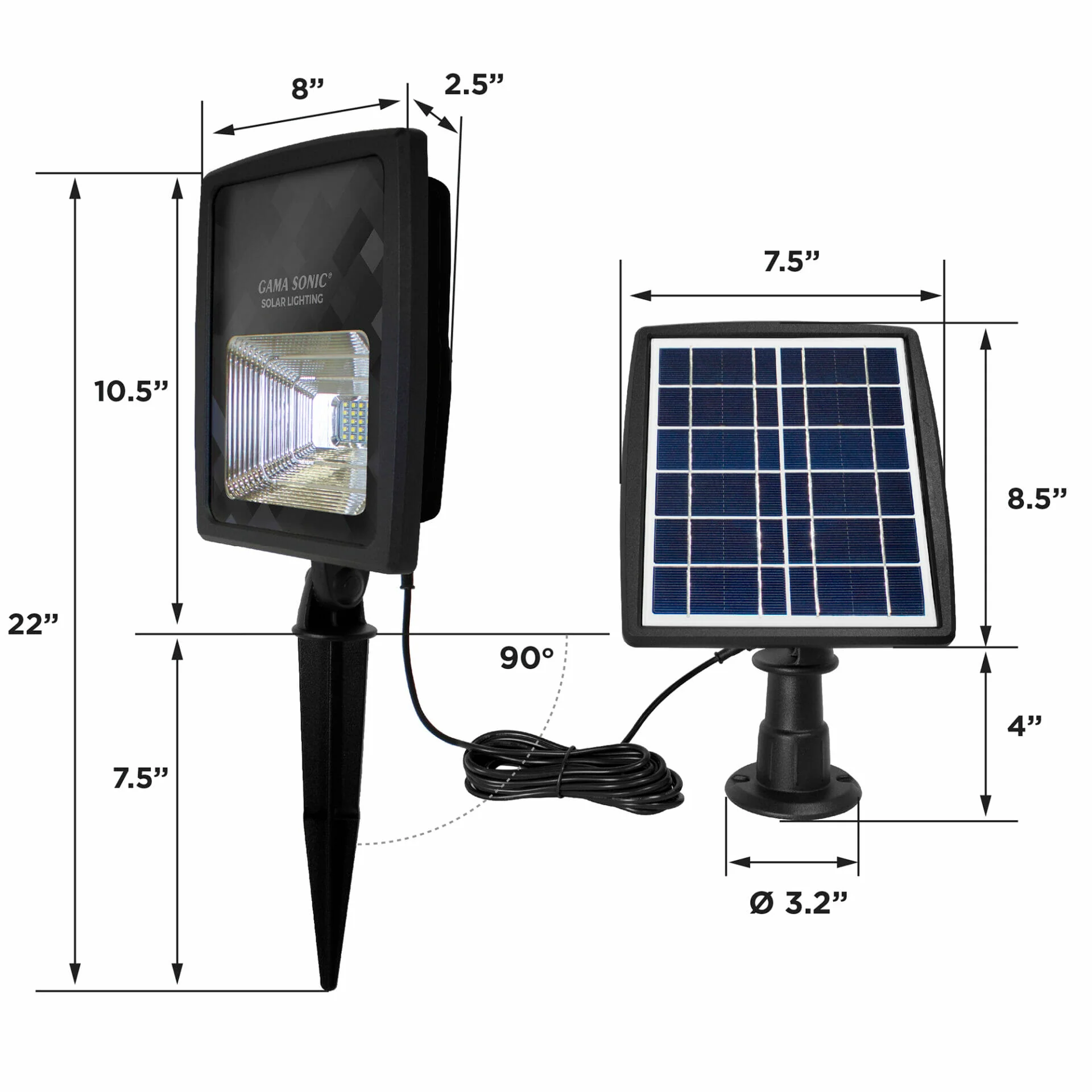 2 PK Dual Color Solar Flood Light, 2700K and 6000K - Image 8