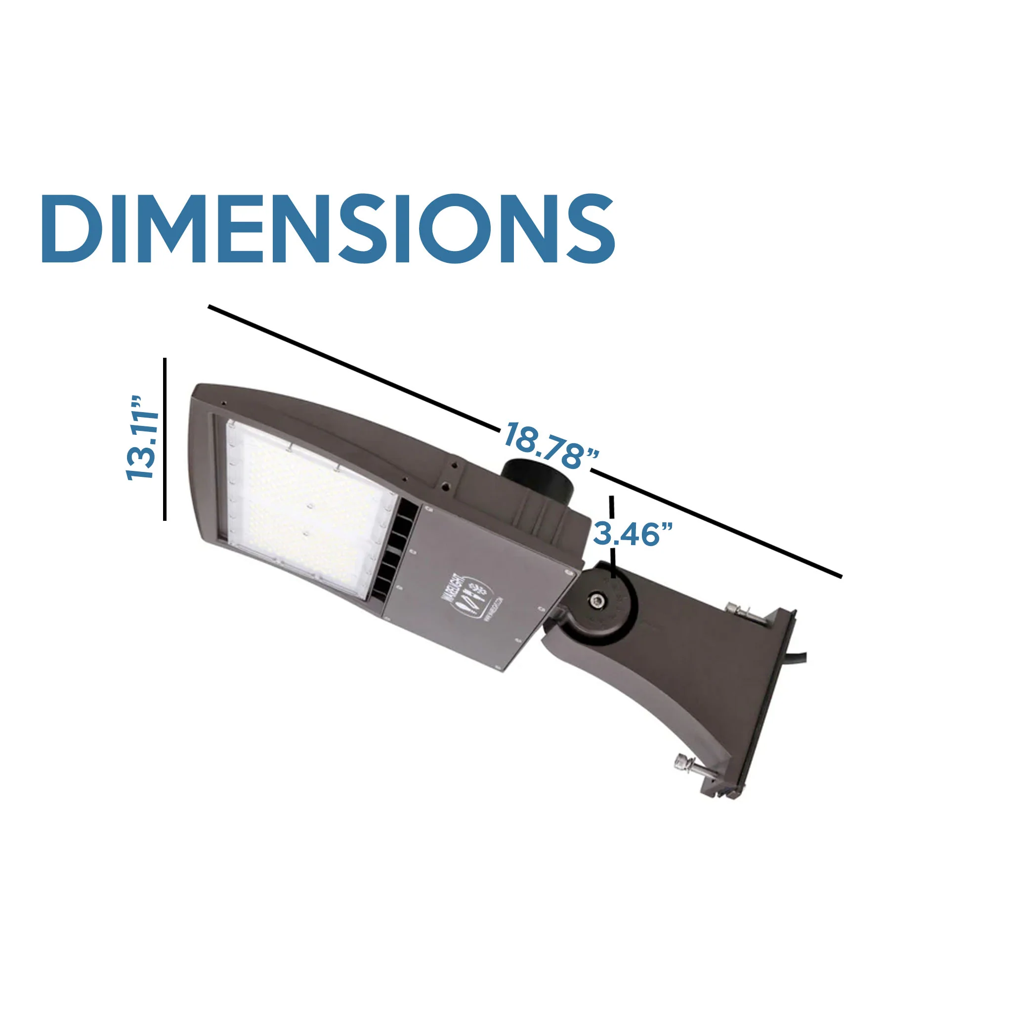 20 ft 4 Inch Square Area Lighting Pole With Dual Head LED 150W Slim Line Fixture (400W+ MH or HID Equivalent), And Bullhorn with 2 Tenons - Image 8