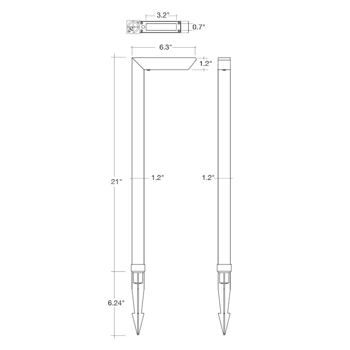 21" RGBW Path Light: L-Shape, 5W, 200 Lumens, 12-24V, Black Finish - Image 4
