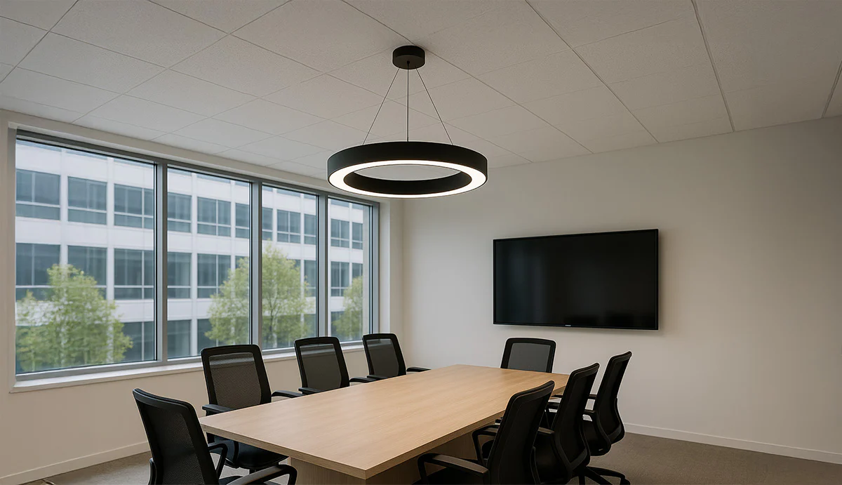 24" LED Round Pendant Light, 4000 Lumen Max, Wattage and CCT Selectable, 120-277V, White or Black Finish - Image 3