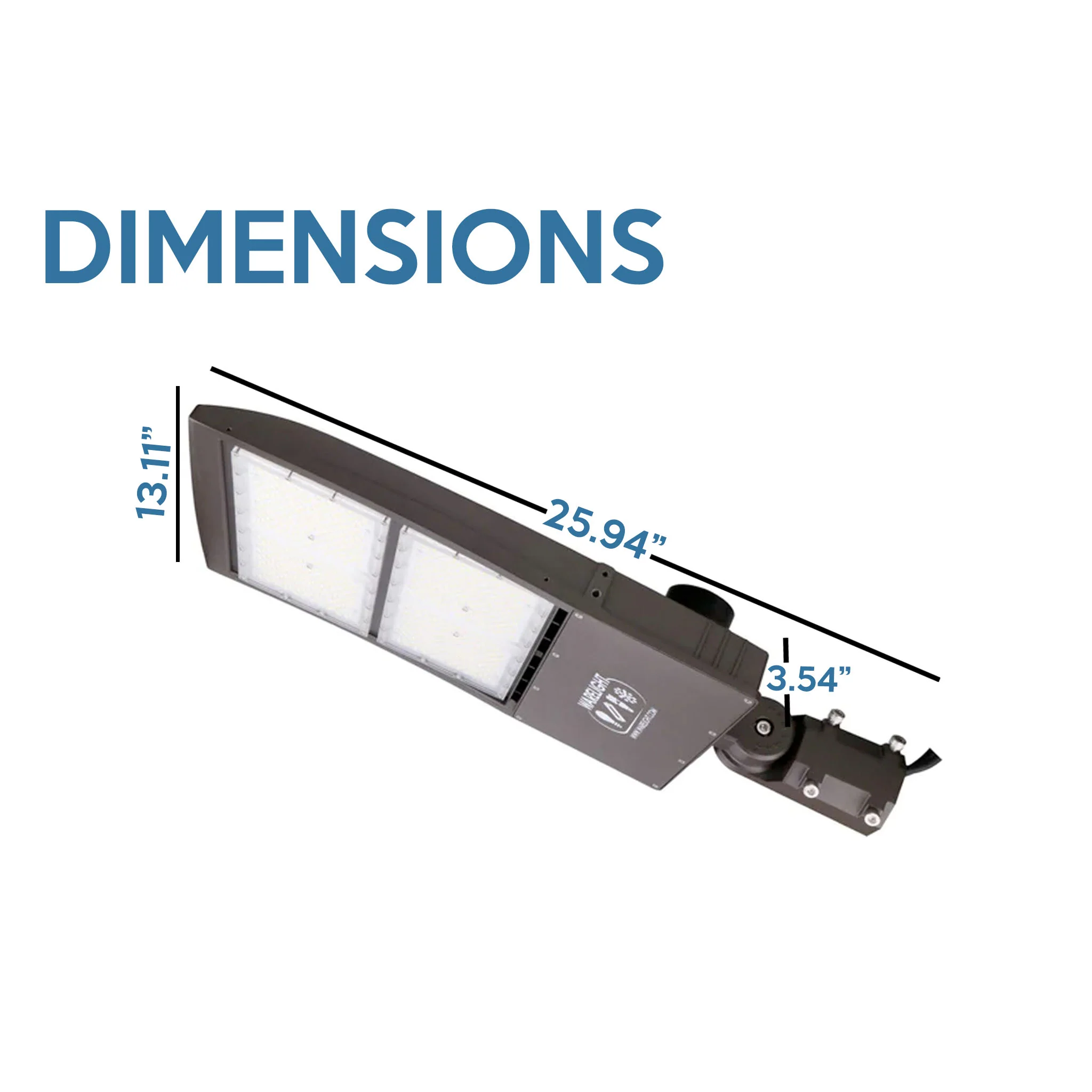 25 ft 4 Inch Square Area Lighting Pole With Triple Head LED 300W Slim Line Fixture (1000W+ MH or HID Equivalent), Pole Arm Mount - Image 8