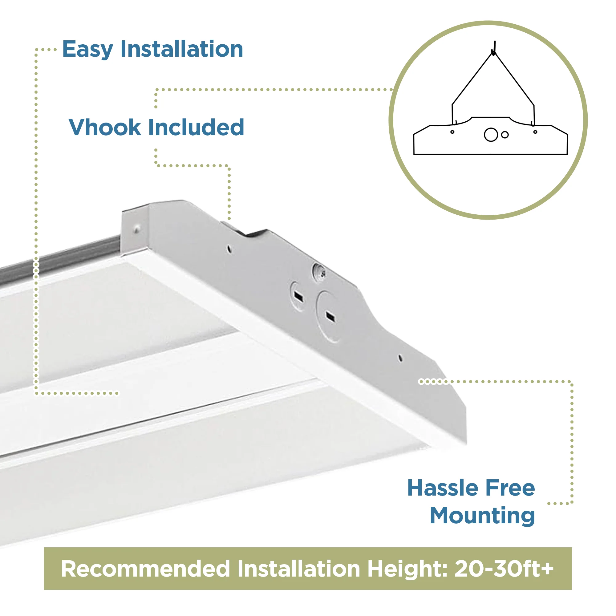 2FT LED Compact Linear High Bay Fixture, 42,000 Lumen Max, Wattage and CCT Selectable, 120-277V - Image 3