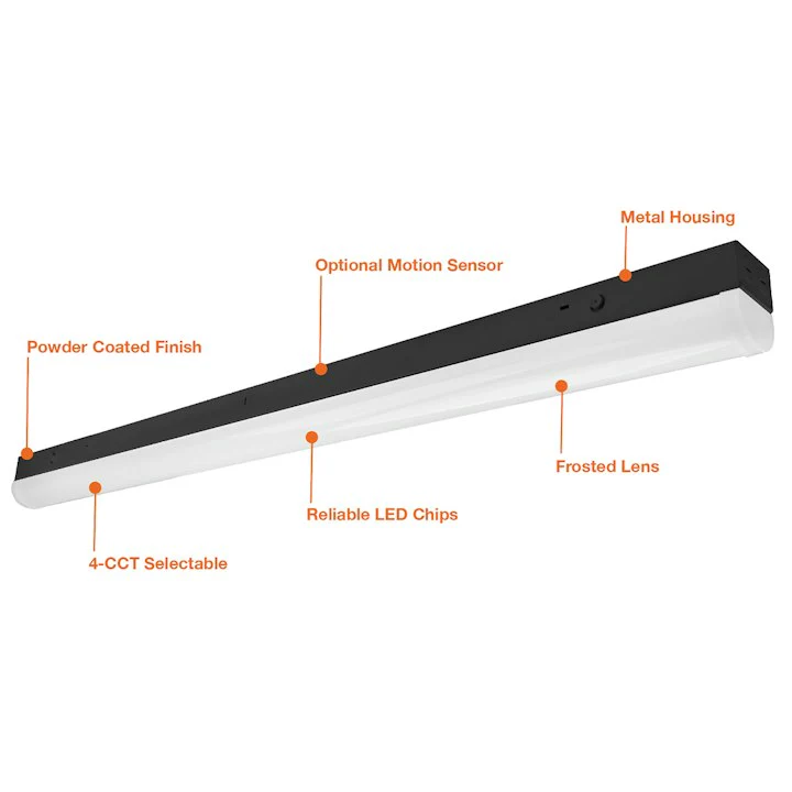 2FT Round Strip Light, 2600 Lumens, 20W, CCT Selectable, 120-277V, Optional Emergency Backup, White or Black Finish - Image 5