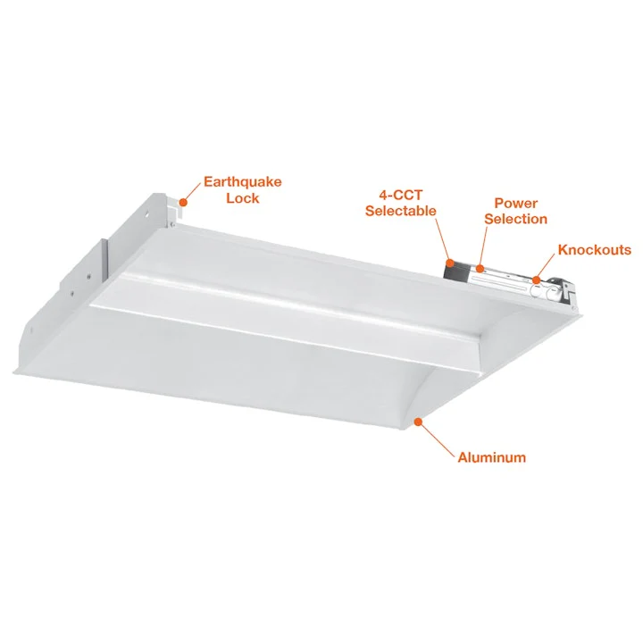 2x4 Thin LuxLume Troffer: ARCY-Line, 6000 Lumen Max, Wattage and CCT Selectable, 120-277V - Image 2