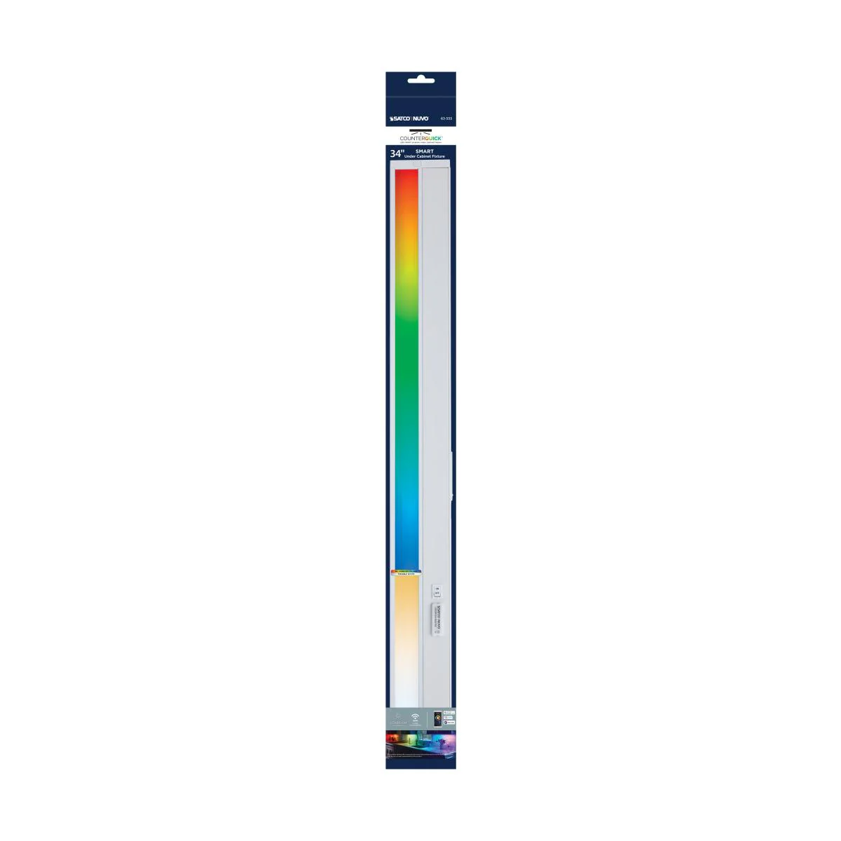 34 Inch LED Under Cabinet Light, SMART Starfish, RGB and Tunable White, White Finish - Image 14