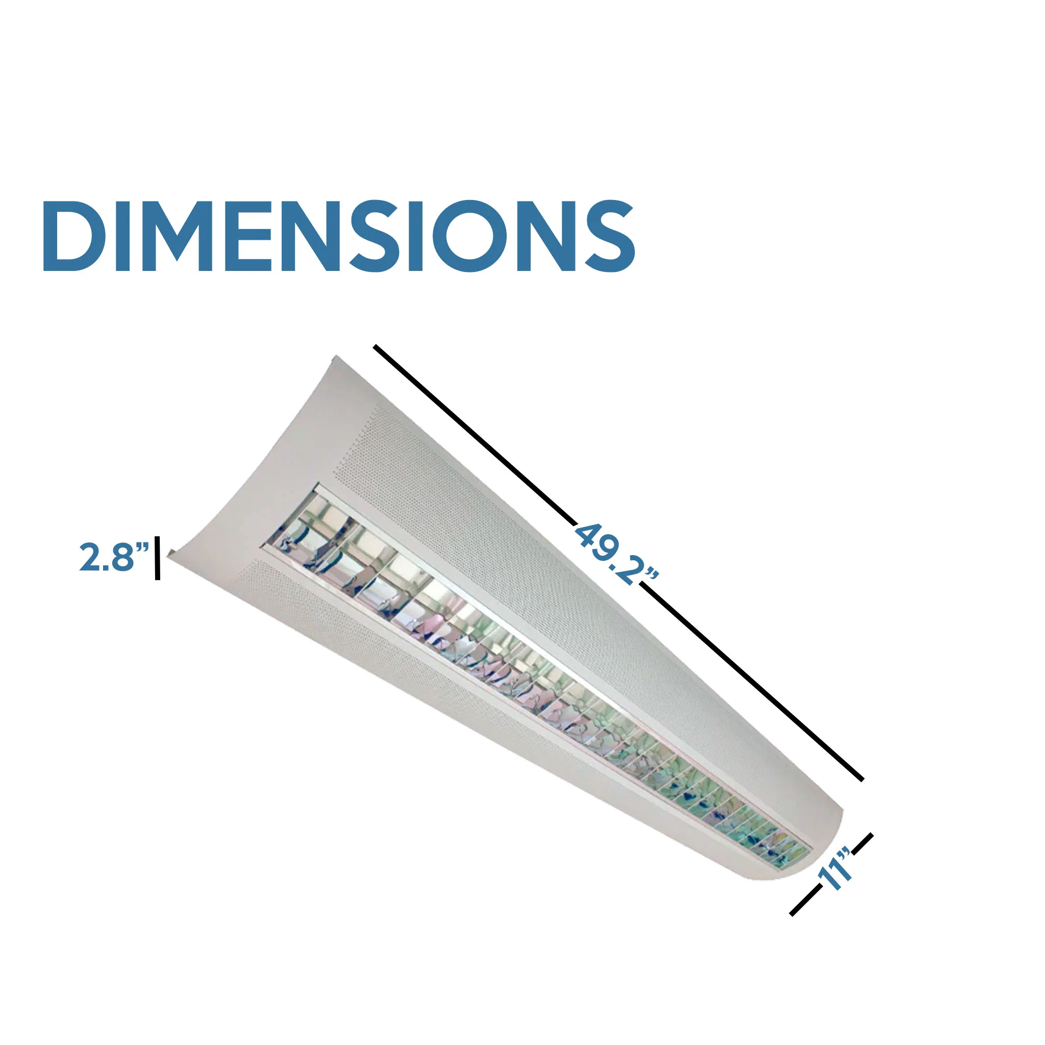 4 Foot LED Direct/Indirect Grille Fixture With Metal Shade, 50W, 120-277V, CCT Selectable 3500K / 4000K / 5000K - Image 3
