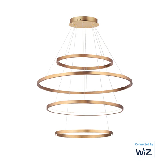 4-Tier Hover LED Pendant, 11,200 Lumens, 160W, 120-277V, 2700-5000K CCT, Black or Gold Finish - Image 3