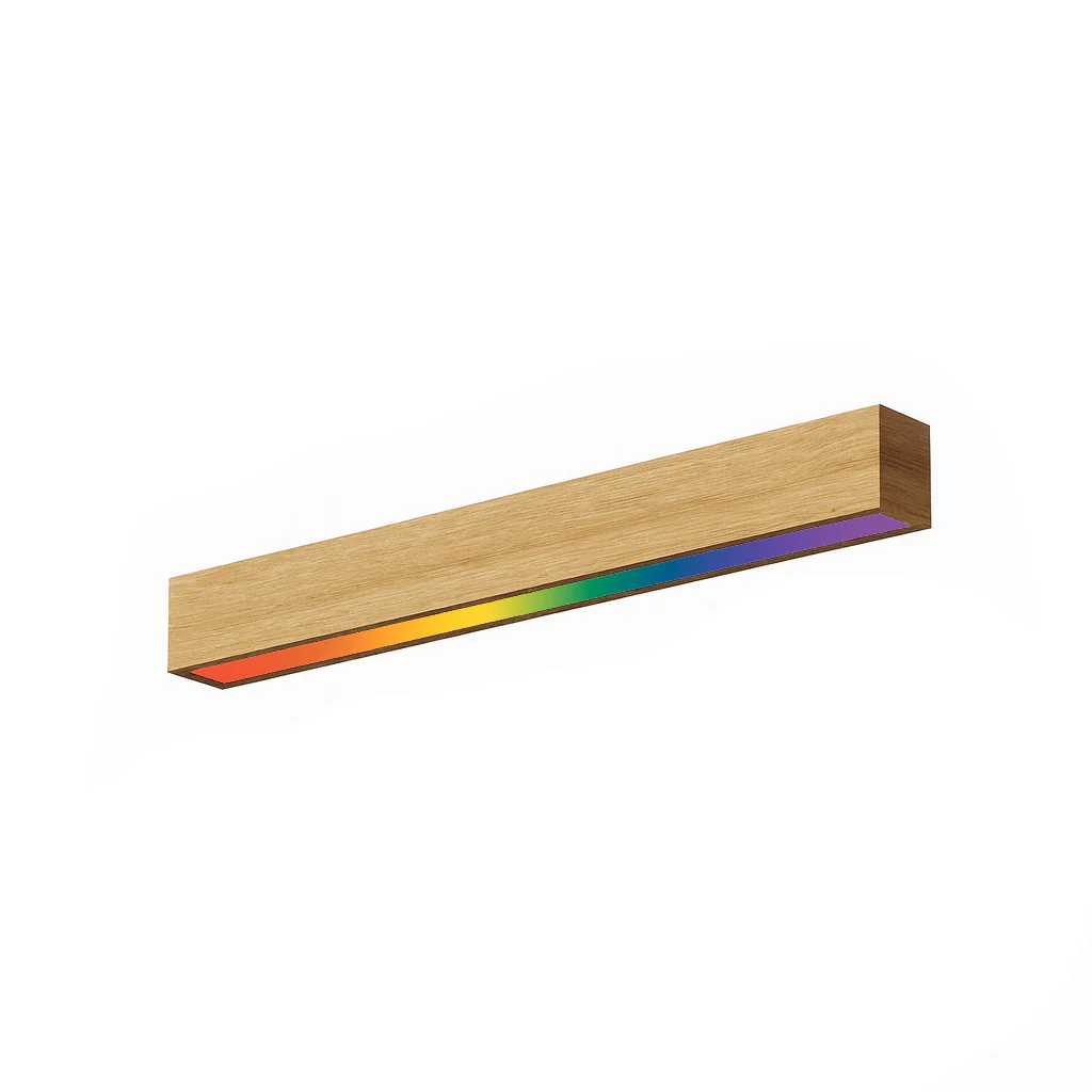 4FT LED RGBW Linear Fixture, 4800 Lumen Max, 40W, CCT Selectable, 120-277V, Natural or Teak Wood Finish - Image 6