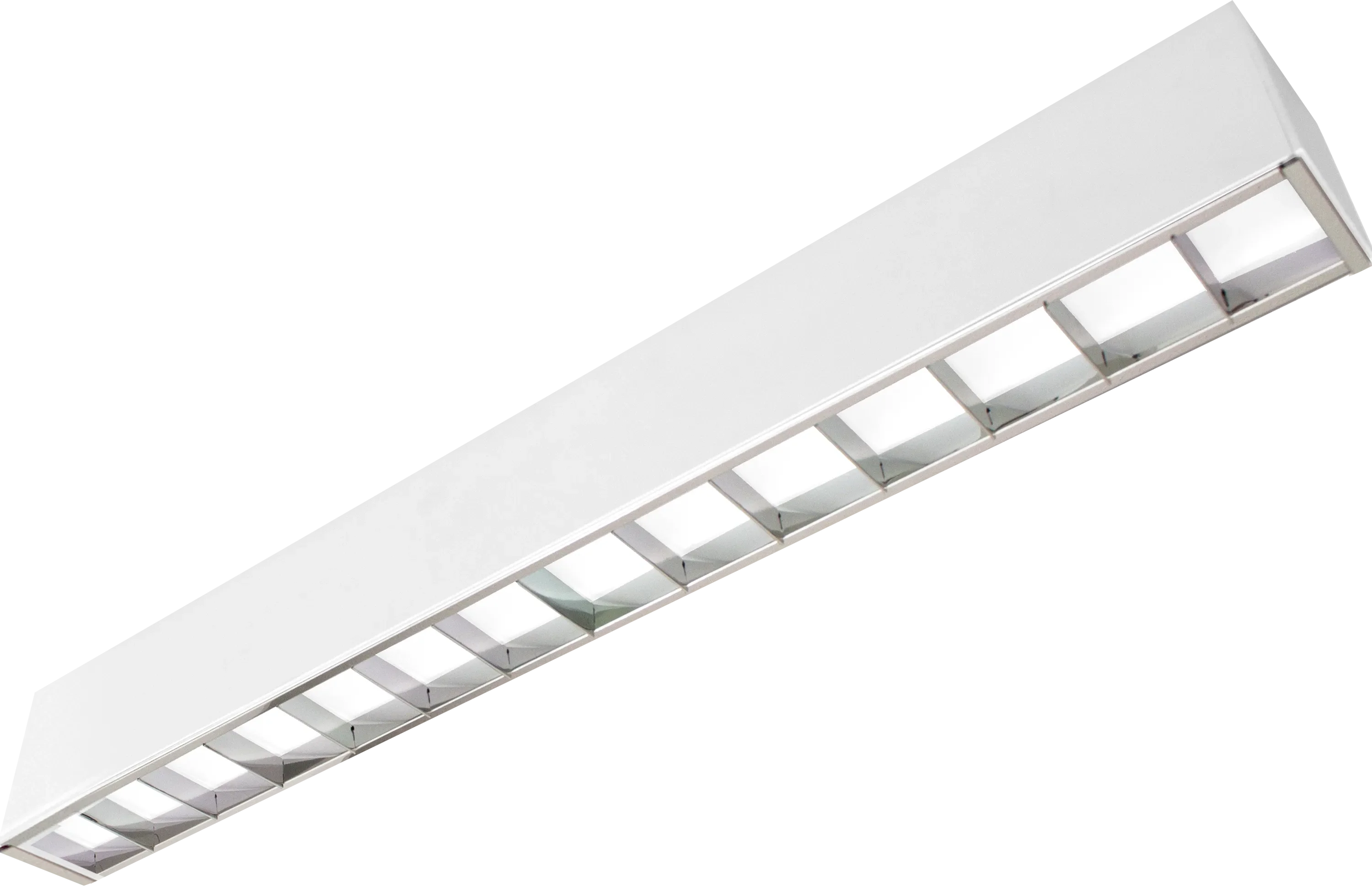 4FT Superior Architectural Seamless Linear Lights with White Louver Lens, 4710 Lumen Max, 40W, CCT Selectable, 120-277V