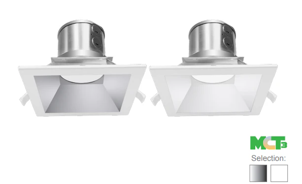 6" LED SQUARE COMMERCIAL RECESSED LIGHT, 15W, 1275 LUMENS, CCT SELECTABLE, 120-277V, HAZE OR WHITE - Image 2