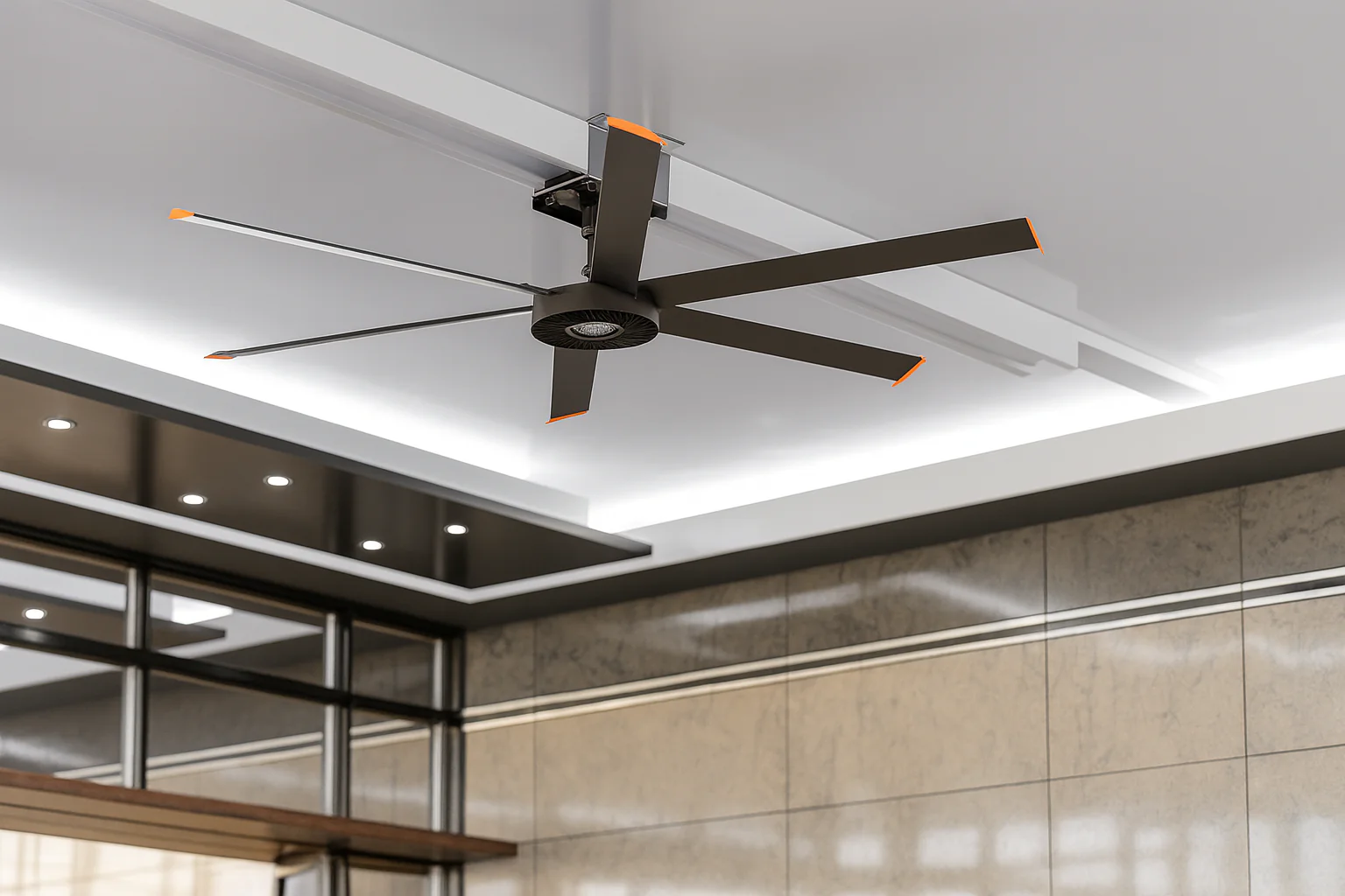 8 Foot 6-Blade HVLS Industrial Fan, 6120 Lumens, 5700K, 200-240V - Image 2