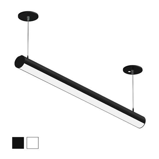 8 FT LED Suspended Linear Fixture G2, 9600 Lumen Max, 80W, CCT Selectable, 120-277V, White or Black Finish - Image 5