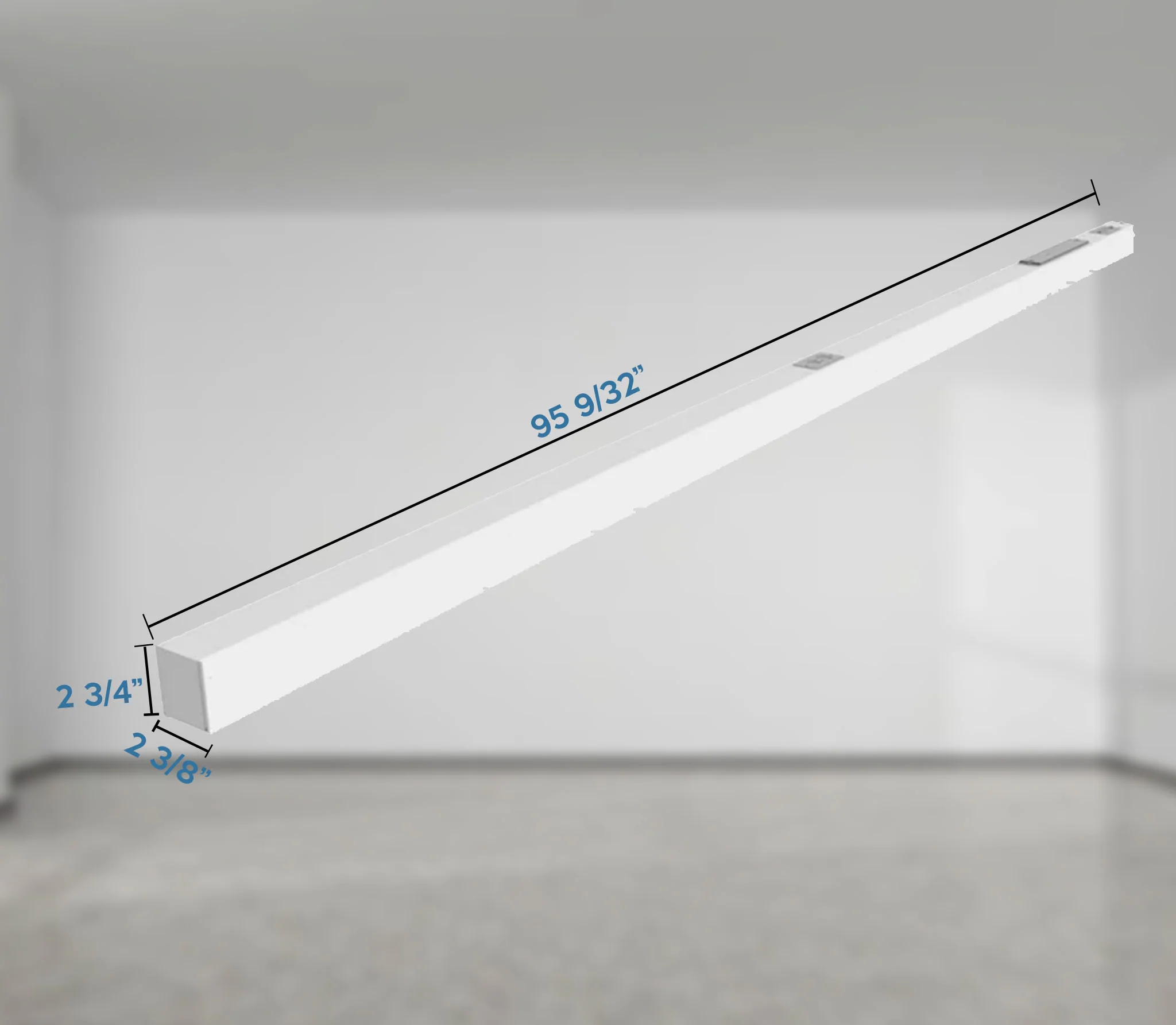8 FT Linear Suspended LED Beam, 9200 Lumen Max, 80W, CCT Selectable, 0-10V Dimmable, 120-277V, Transparent Frosted Housing, Power Feed Cable Included - Image 5