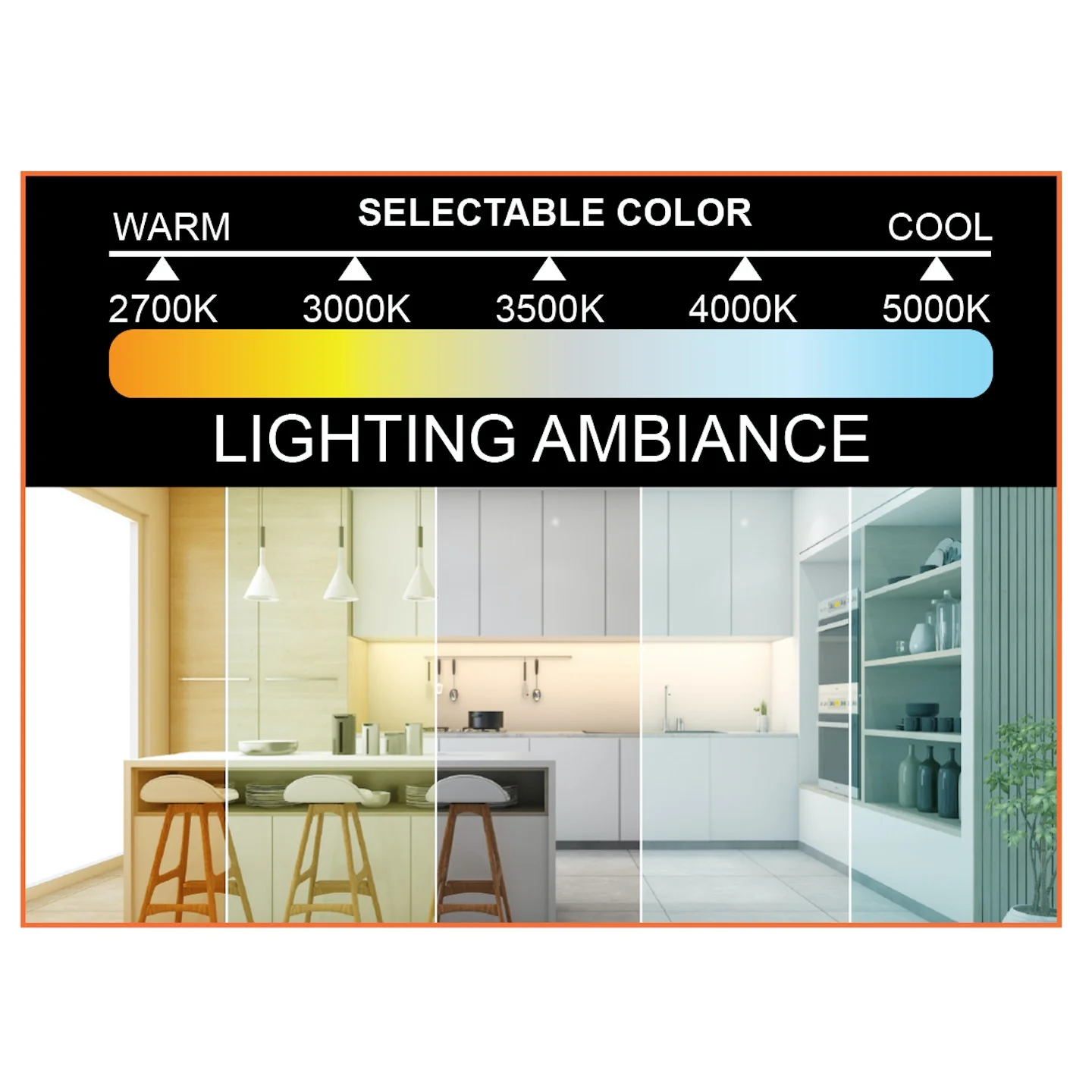 8" LED Undercabinet Bar Light, 4W, 180 Lumens, CCT Selectable, 120V, White or Bronze Finish - Image 5