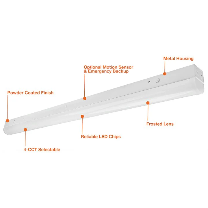 8FT Round Strip Light, 7800 Lumen Max, CCT Selectable, Optional Emergency Backup, 120-277V, White or Black Finish - Image 2