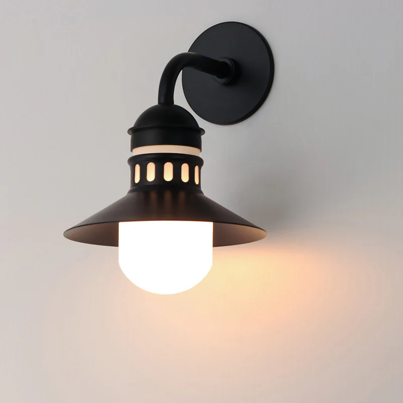 Admiralty 1-Light Outdoor Wall Sconce, Black or Black / Antique Brass - Image 4
