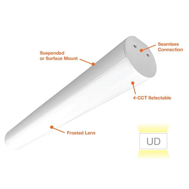 ARCY-4' Linear Fixture, Up & Downlight, 4600 Lumens, 40W, CCT Selectable, 100-277V - Image 2