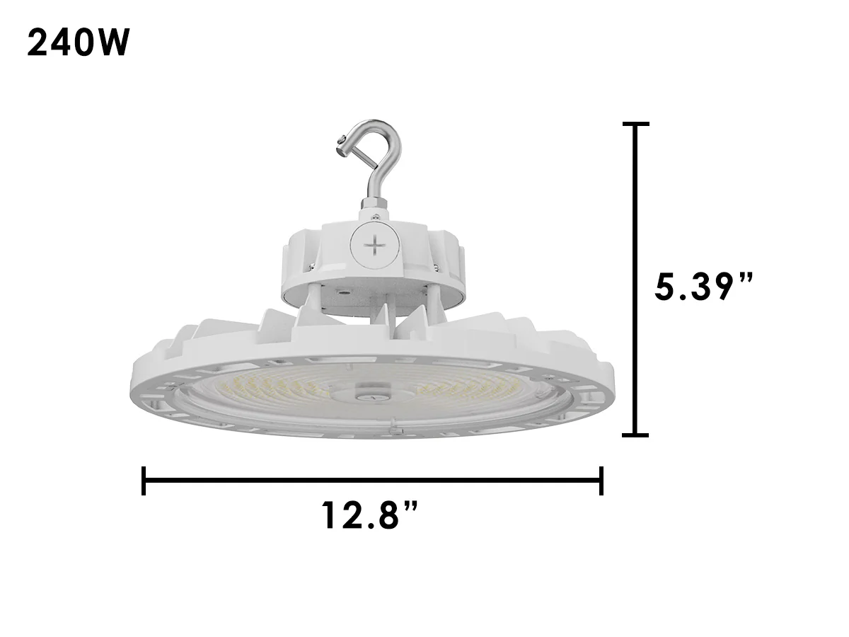 Aries G4 LED UFO High Bay, 38,400 Lumen Max, Wattage and CCT Selectable, White Finish, Comparable to 750-1000 Watt HID Fixture, 120-277V - Image 5