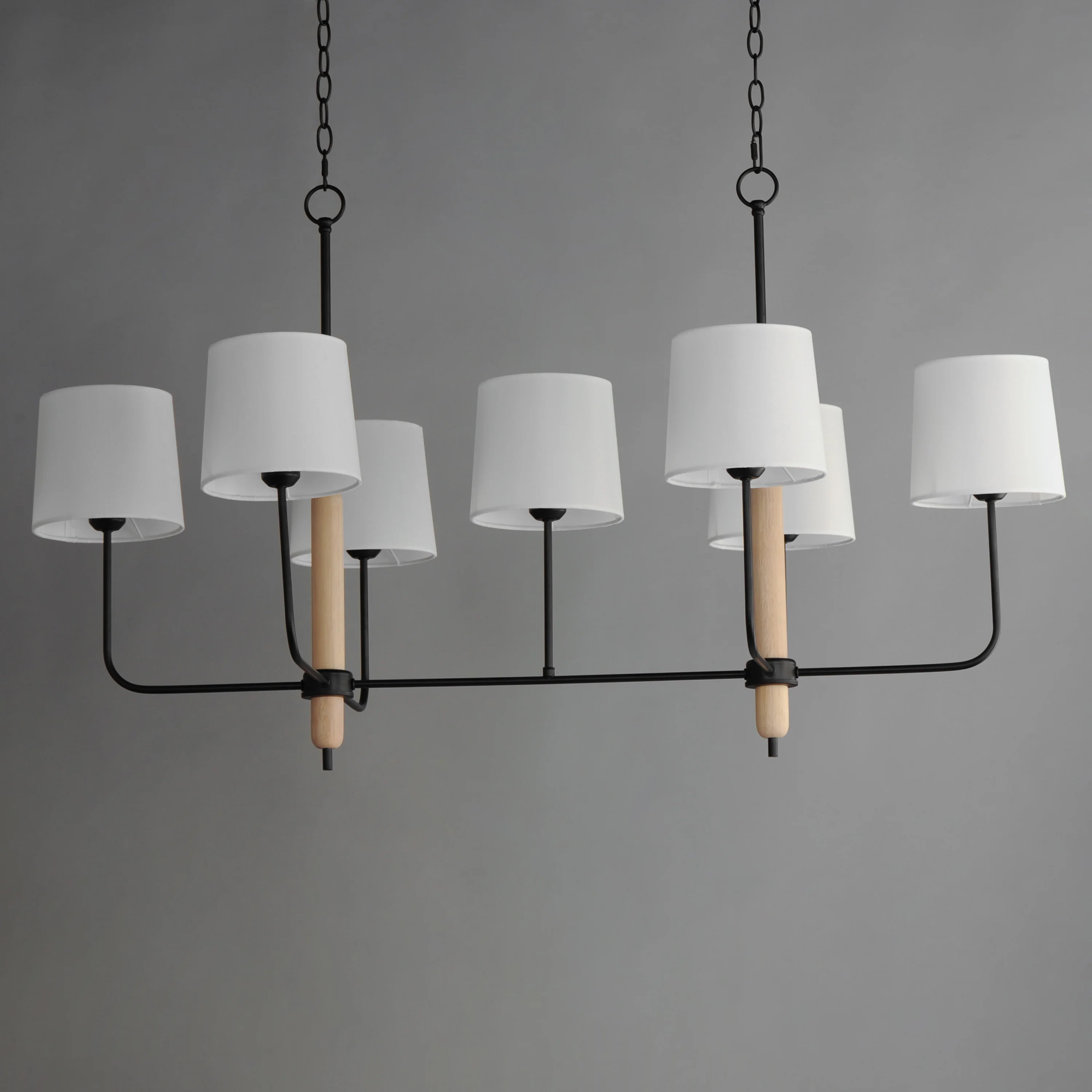 Bozeman 7-Light Linear Chandelier, Natural Wood - Image 2