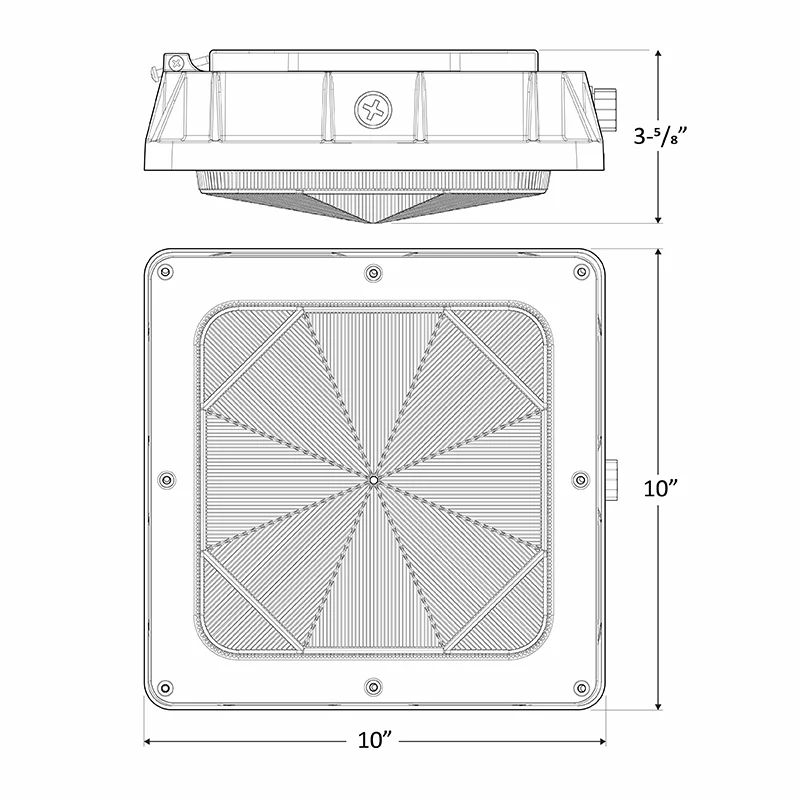 CDLX LED Power Adjustable Low Profile Canopy Light, 15/25/35/45Watt Selectable, 5100 Lumens, 120-277V, 3000k, 4000K, or 5000K - Image 4