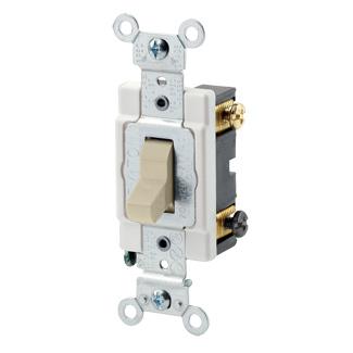 Commercial Spec 3-Way Toggle Switch, 15 Amp, 120/277 Volt (White, Ivory, Light Almond, Brown) - Image 3