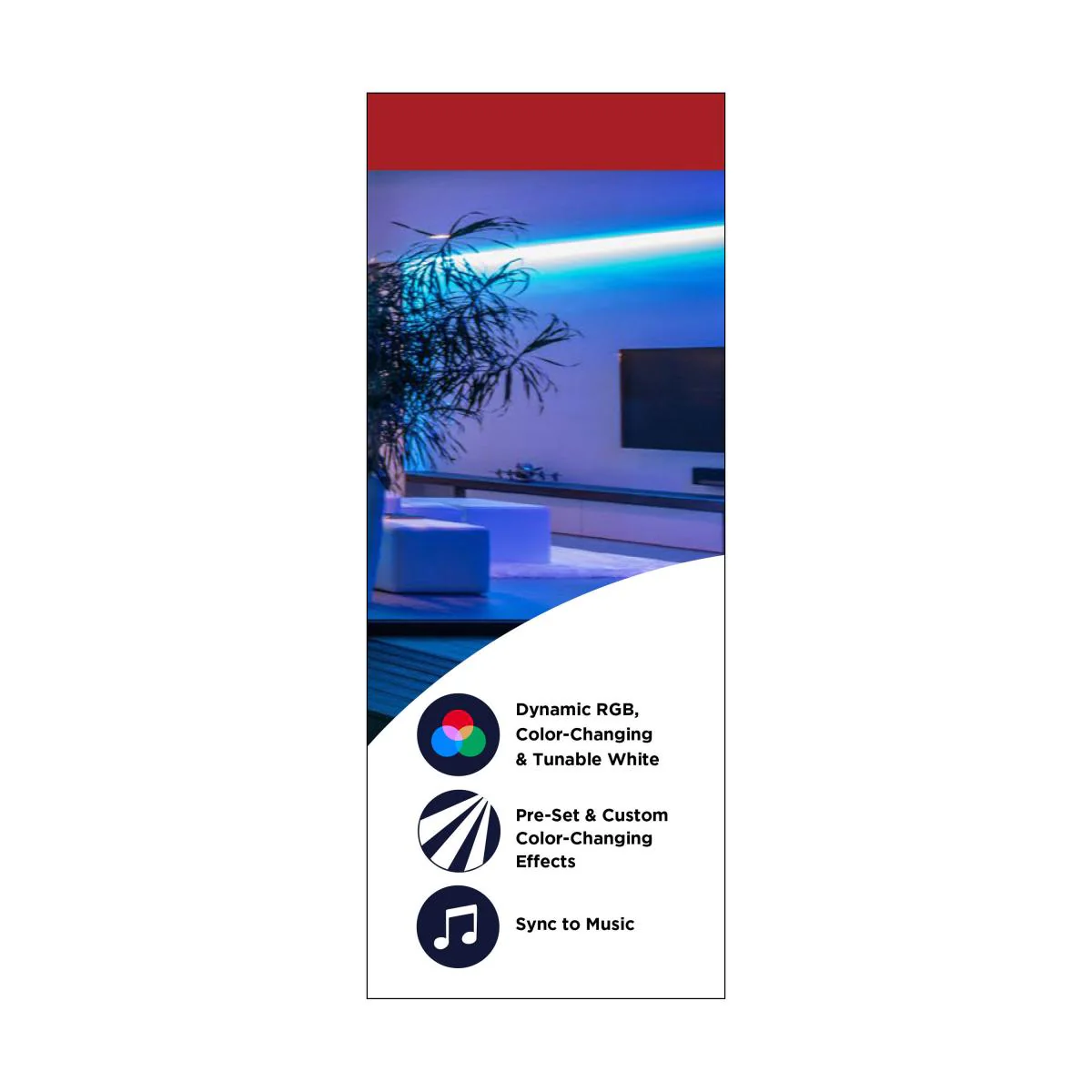 Dimension Pro, Tape Light Strip; 64 ft, Hi-Output, RGB plus Tunable White, Plug connection, Starfish IOT Capable, IR Remote Included - Image 13