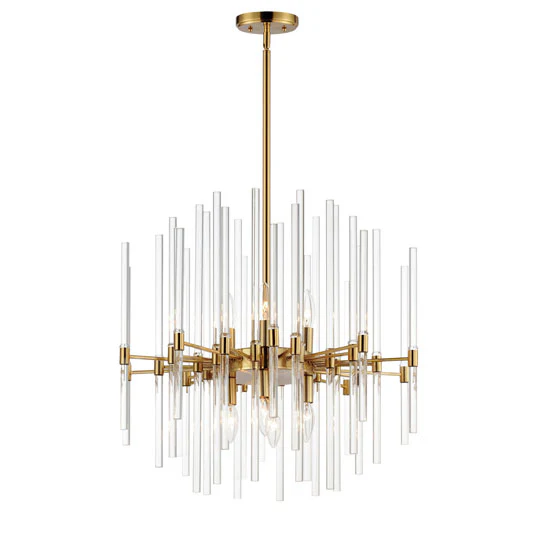 24" Divine 8-Light Pendant, 480W, 120V, Polished Nickel or Heritage Finish