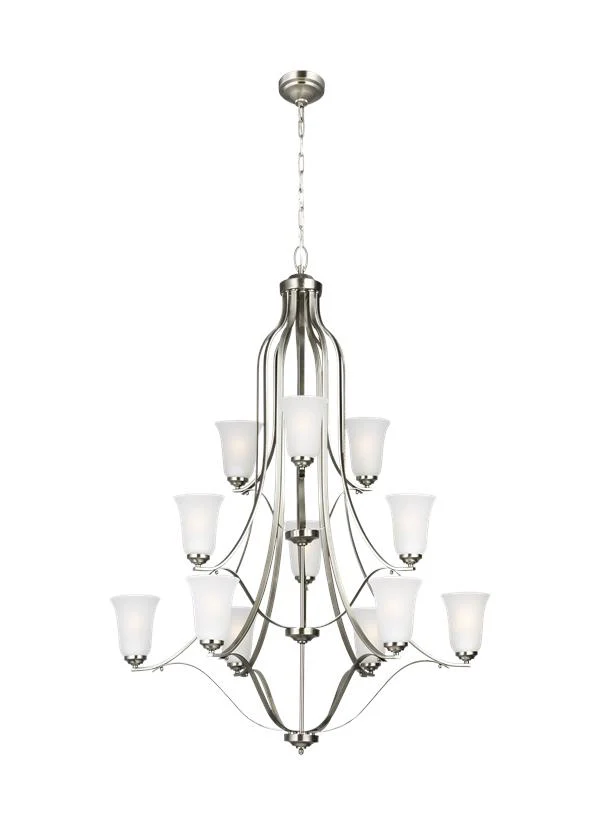 Emmons Collection - Twelve Light Chandelier | Finish: Brushed Nickel - 3139012EN3-962