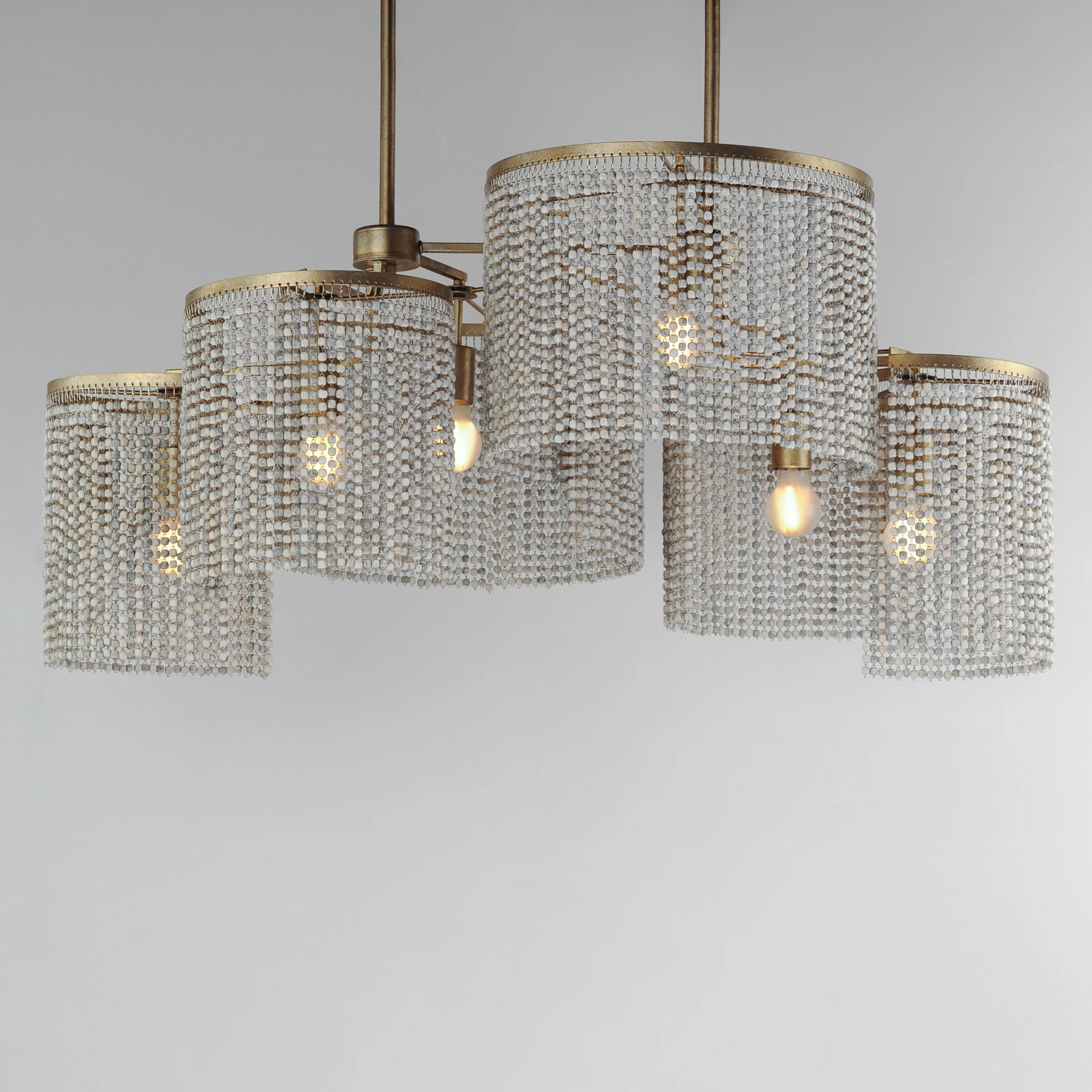 Fontaine 6-Light Linear Pendant, Golden Silver - Image 3