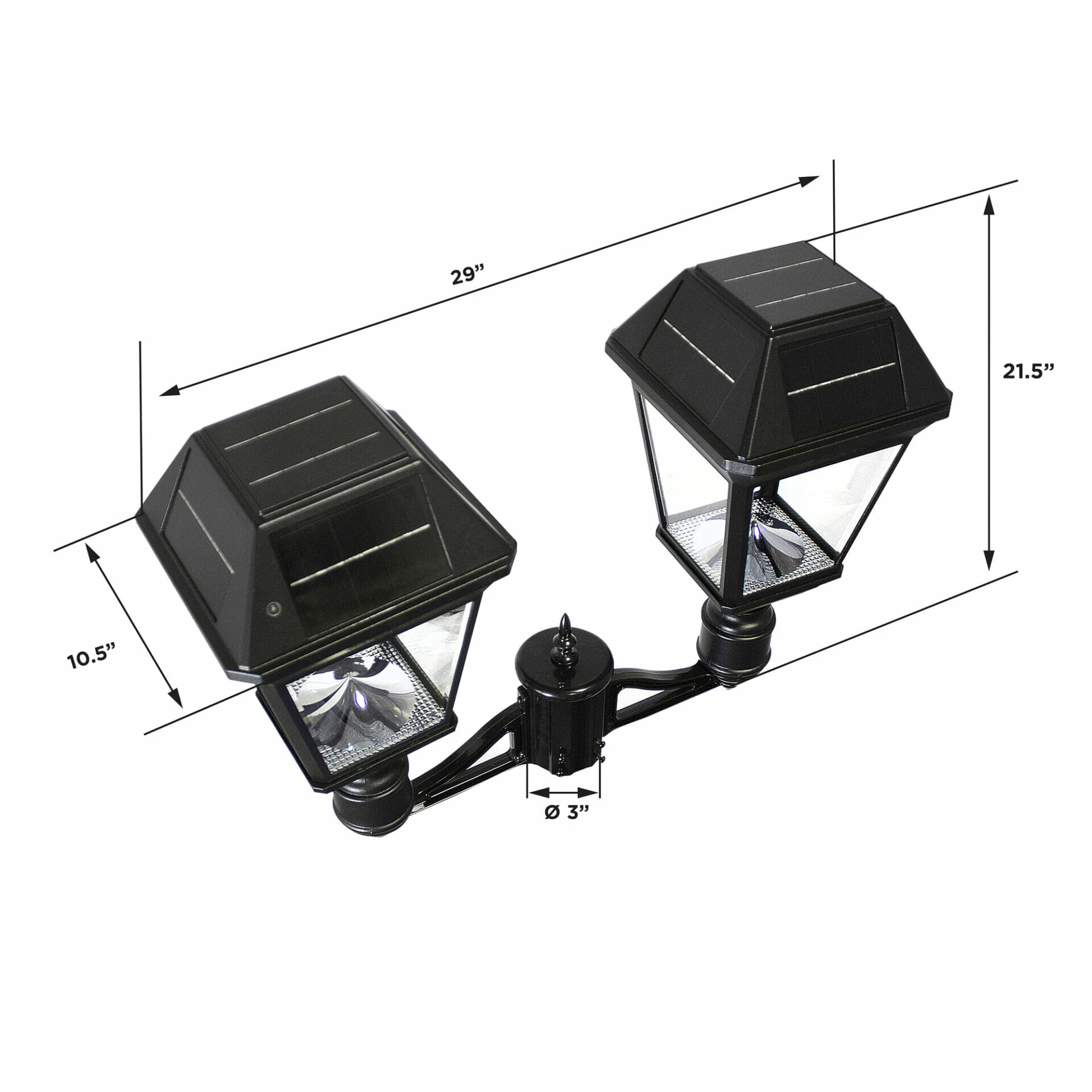 Gama Sonic Imperial III Commercial Solar Double Post Light, 600 Lumens, CCT Selectable 2700K/6000K - Image 4