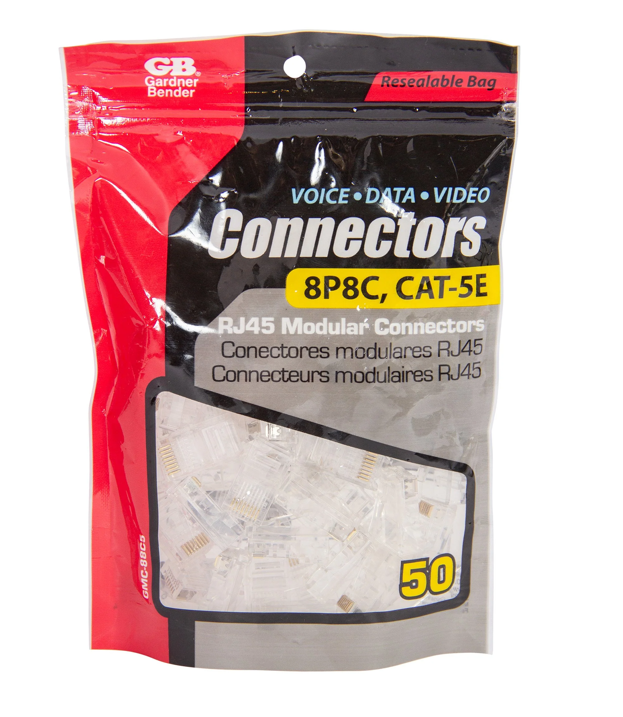 Gardner Bender GMC-88C5 RJ45 Cat 5 Mod. Plug, 8-position, 8 Contact; 50/Bag - Image 2