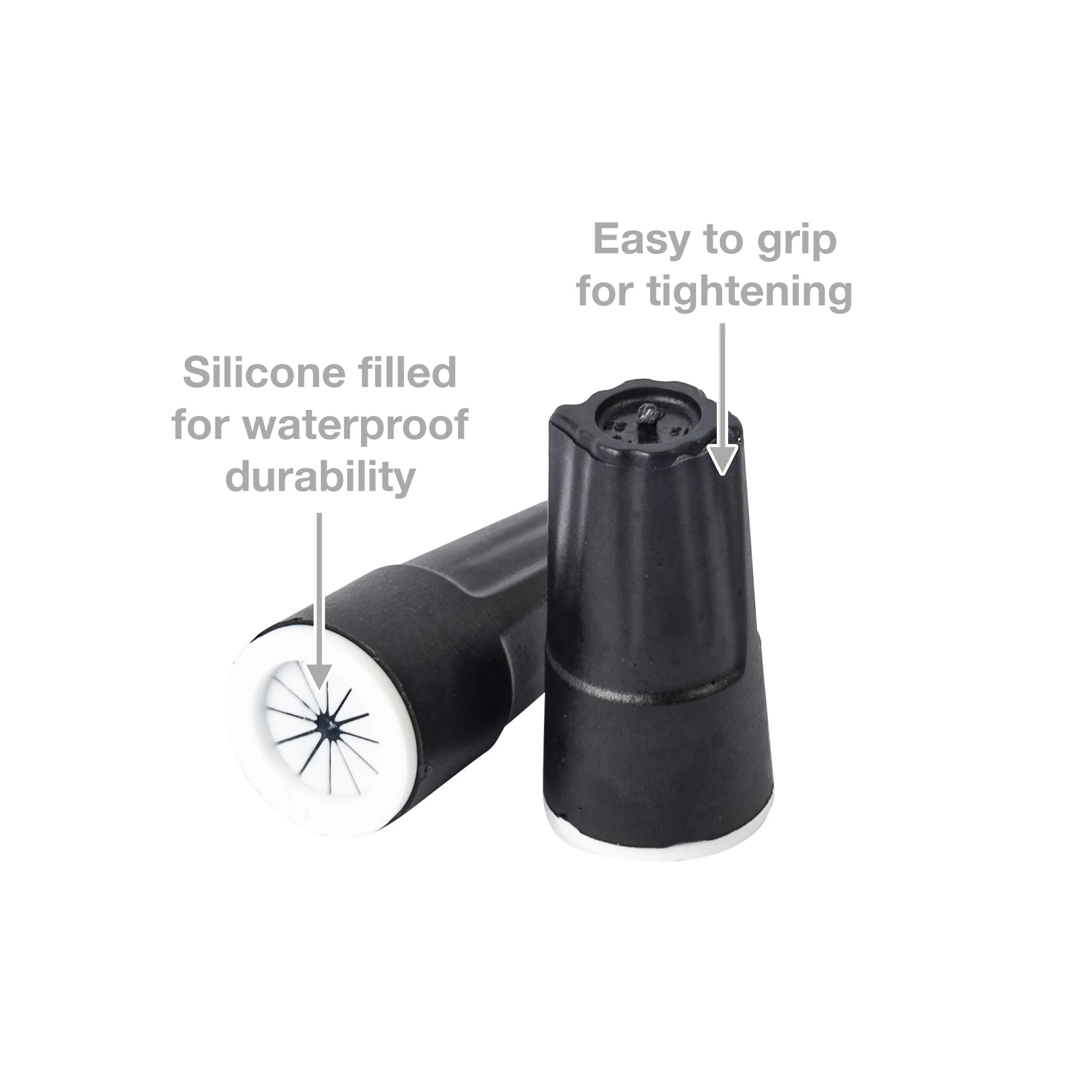 King Innovation 61145 Dryconn Waterproof Wire Connectors, Black/White; 100/Bag - Image 2
