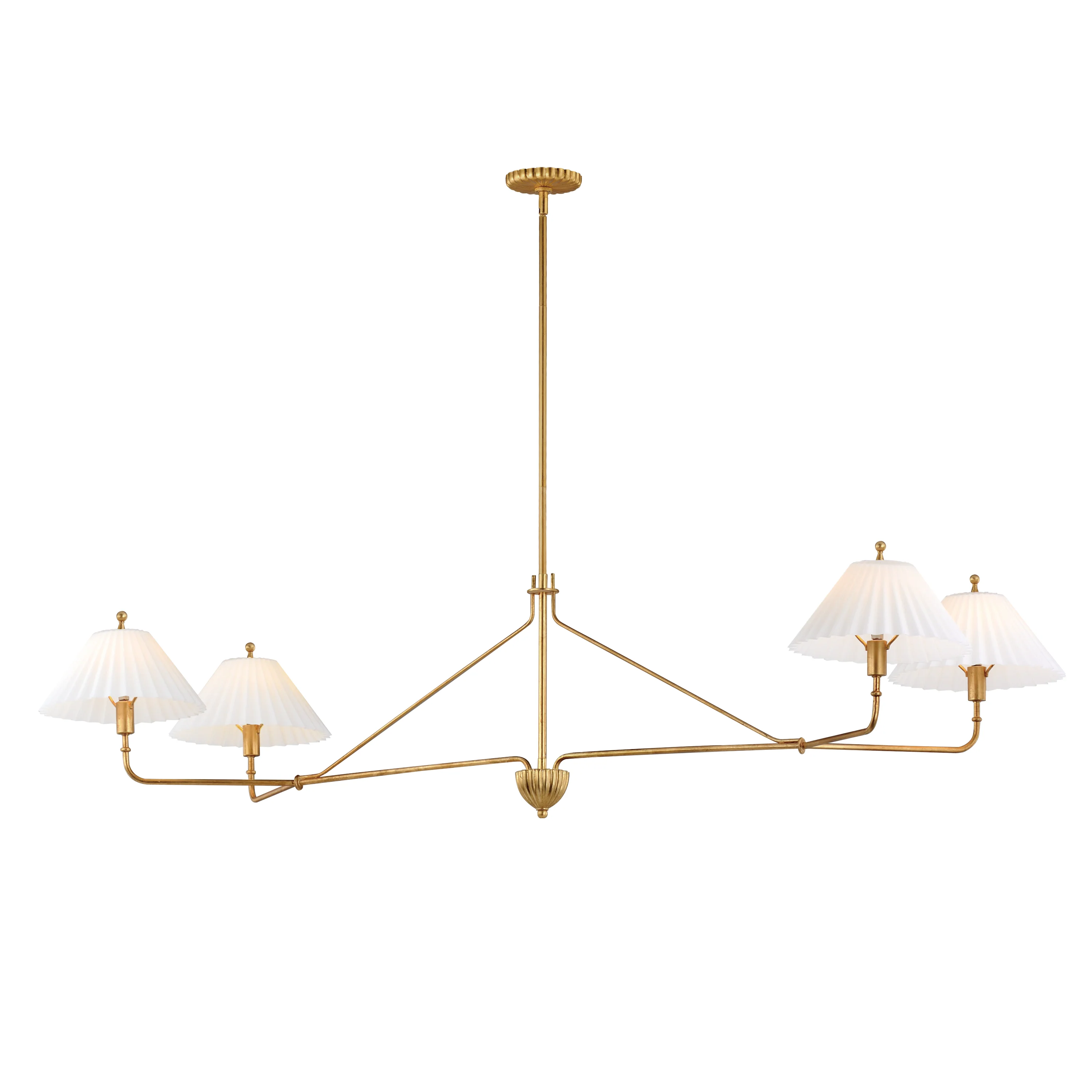 Kismet 4-Light Linear Pendant, Gold Leaf