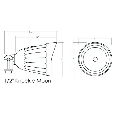 Knuckle Mounted S-Line LED Bullet Flood Light, 25W, 120-277V, 3,500 Lumens, CCT Selectable 3000K/4000K/5000K, Bronze or White Finish - Image 5