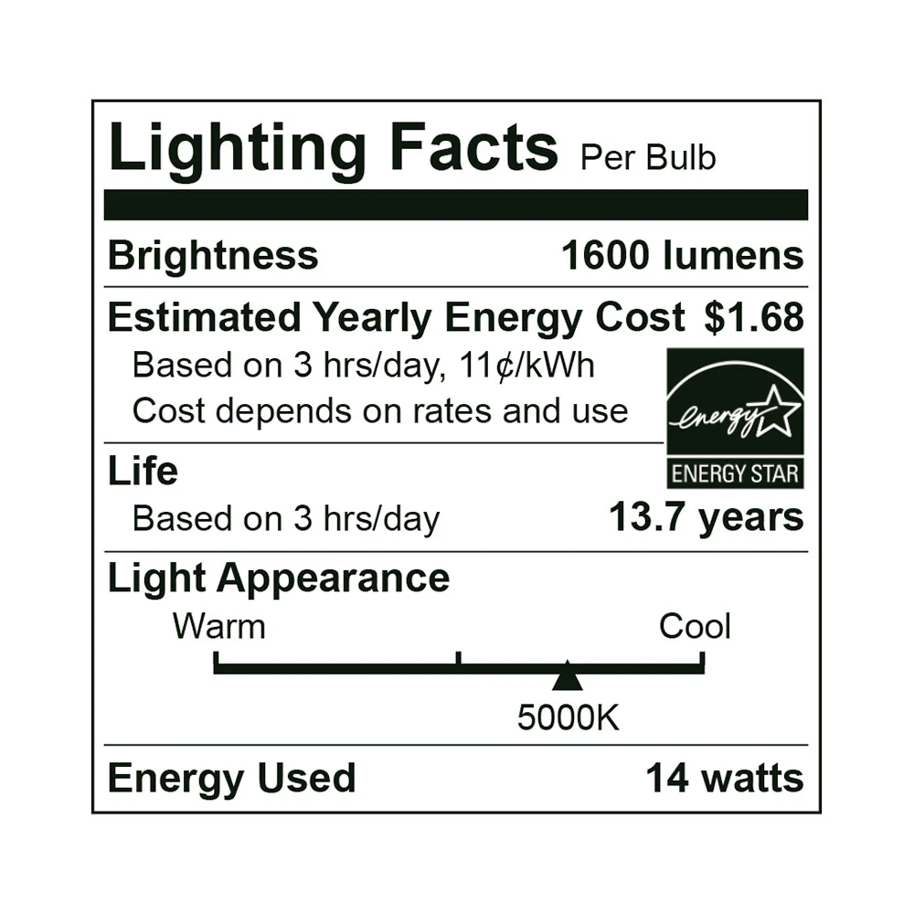 25PK LED A19 Bulb, 15 Watt, 120V, 1600 Lumens, 2700K, 3000K, 4000K, 5000K - Image 9