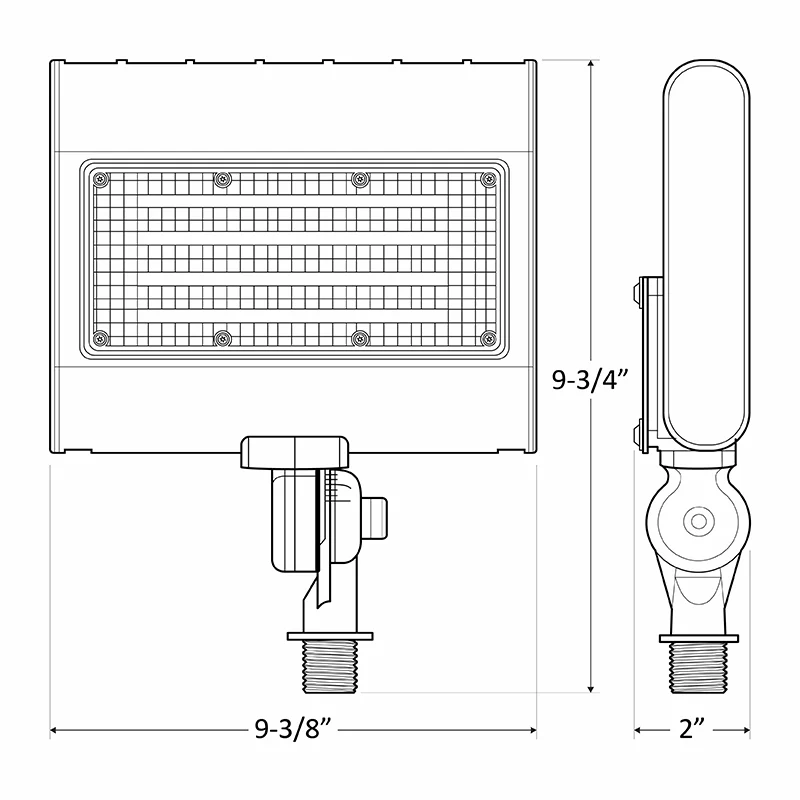 LED Architectural Flood Light with 1/2" Knuckle, Selectable Wattage 15/20/30/50 Watts, Selectable CCT 120-277V, Bronze or White Finish - Image 5