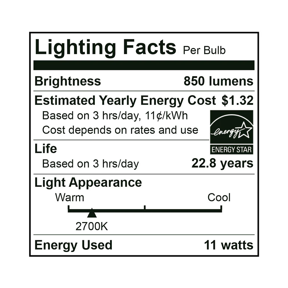 25PK LED BR30 Bulb, 11 Watt, 120V, 850 Lumen, 2700K, 3000K, 4000K, 5000K - Image 6