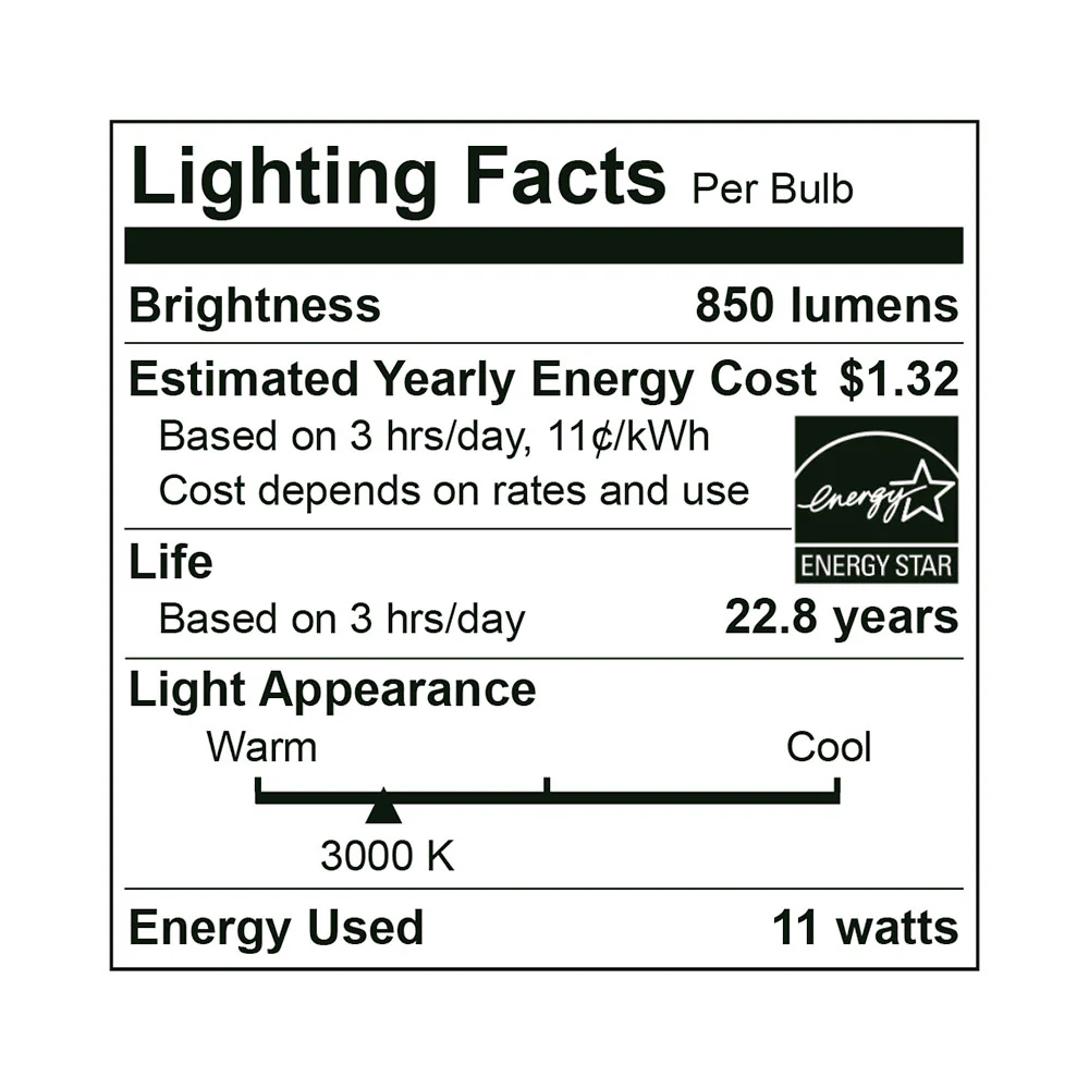25PK LED BR30 Bulb, 11 Watt, 120V, 850 Lumen, 2700K, 3000K, 4000K, 5000K - Image 7