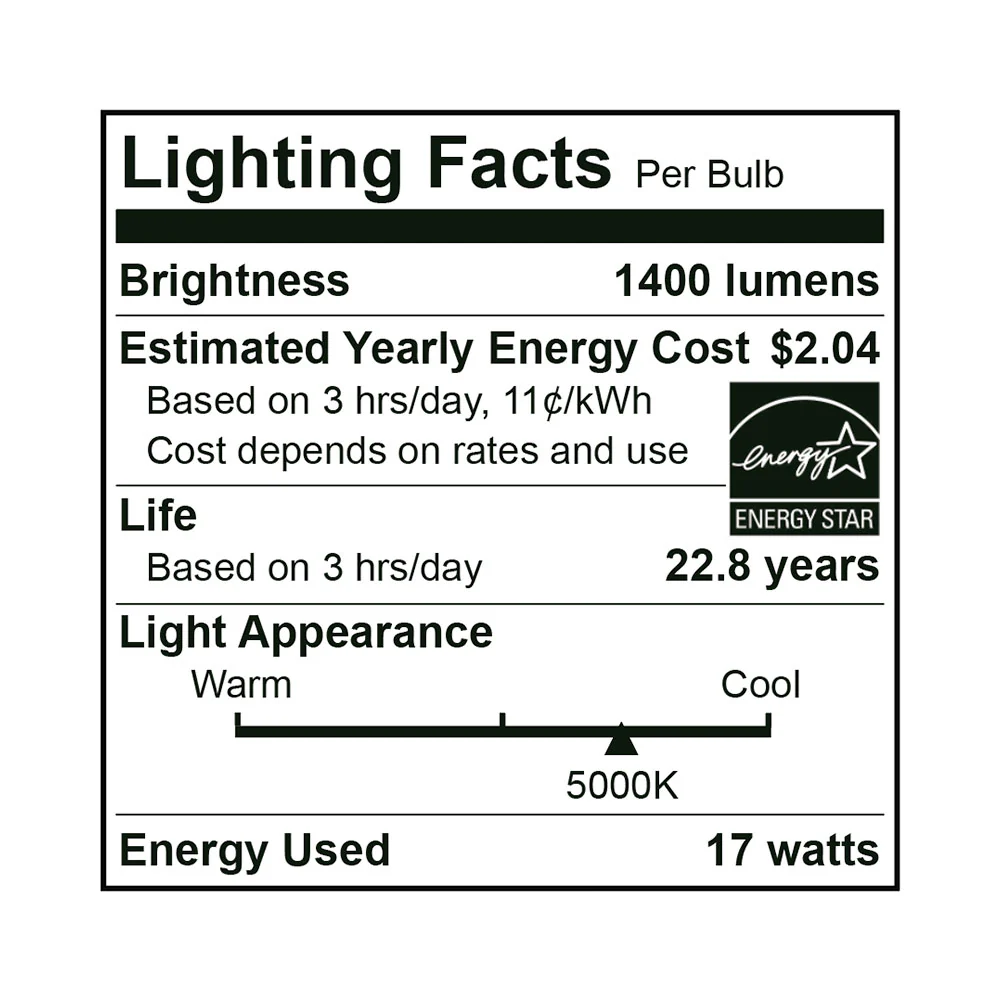 25PK LED BR40 Bulb, 17 Watt, 120V, 1400 Lumens, 2700K, 3000K, 4000K, 5000K - Image 9