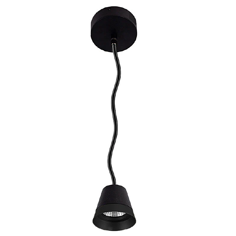 LED Cone Pendant with 6FT Adjustable Cord, 6W/9W/12W Selectable, 600LM, CCT Selectable 3000K/4000K/5000K, Black or White
