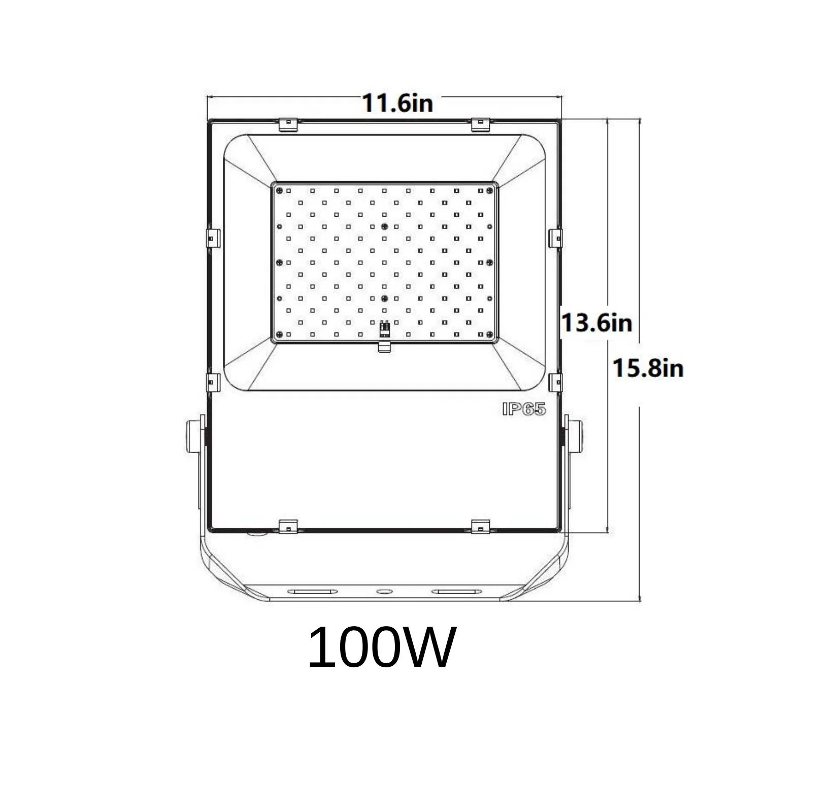 LED Flood Light, 100W, 5000K, Yoke Mount - Image 2